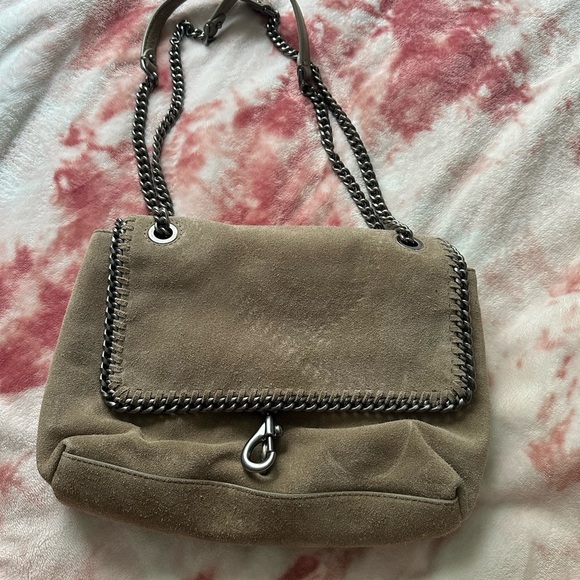 Rebecca Minkoff Stylish Edie Tan Suede Chain Shoulder Bag - Picture 1 of 8